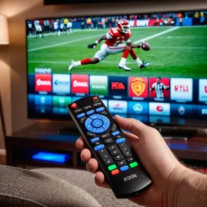 Remote control streaming premium IPTV service on a Smart TV