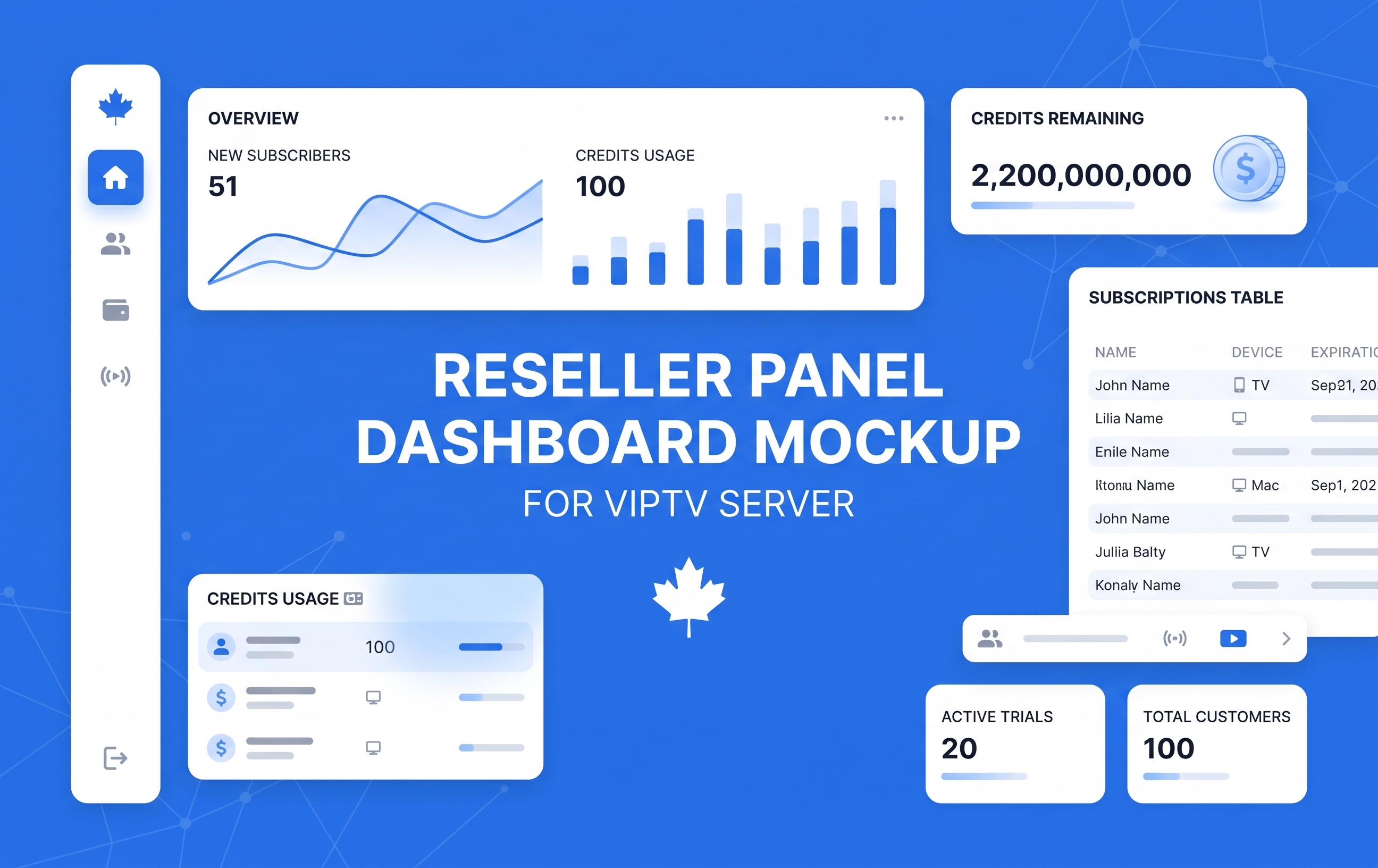 Best IPTV Reseller Canada Xtream Management Panel Interface Dashboard